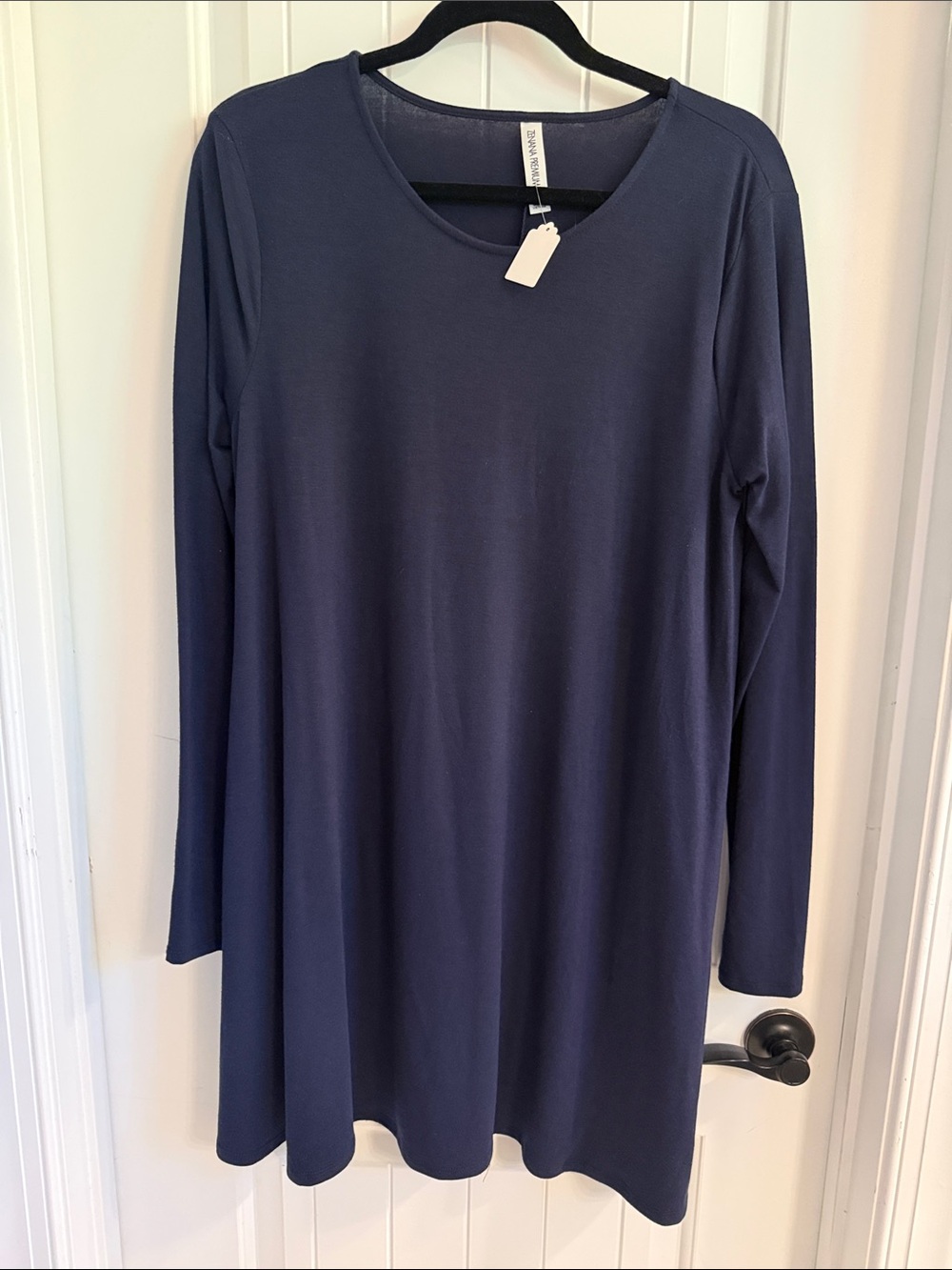 Zenana Navy Long Sleeve Swing Dress BNWT